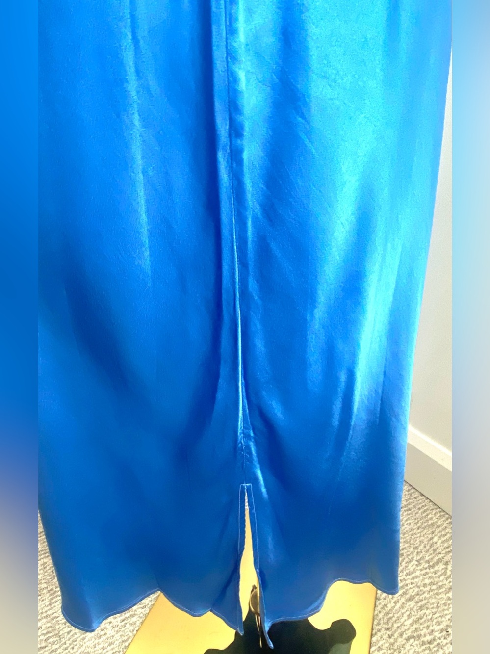 Enza Costa Blue Maxi Slip Dress Silky NWOT Vanity/Designer Size 2, US 6 - Picture 7 of 13